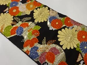 アンティーク　菊に桐模様織出し袋帯（着用可）